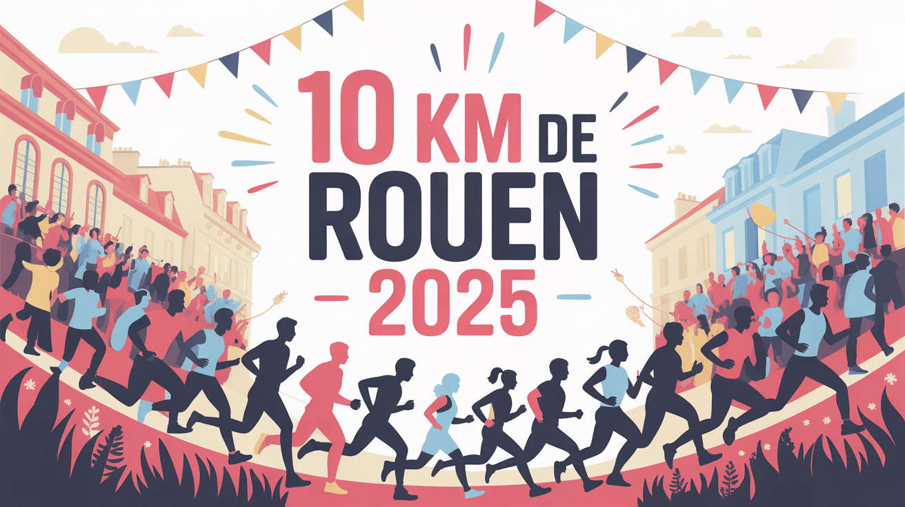 Illustration coureurs 10 km de Rouen 2025 ambiance festive