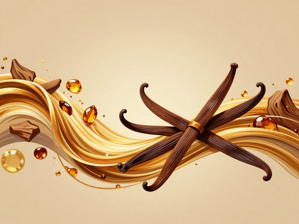 Illustration parfum baccara vanille amber bois