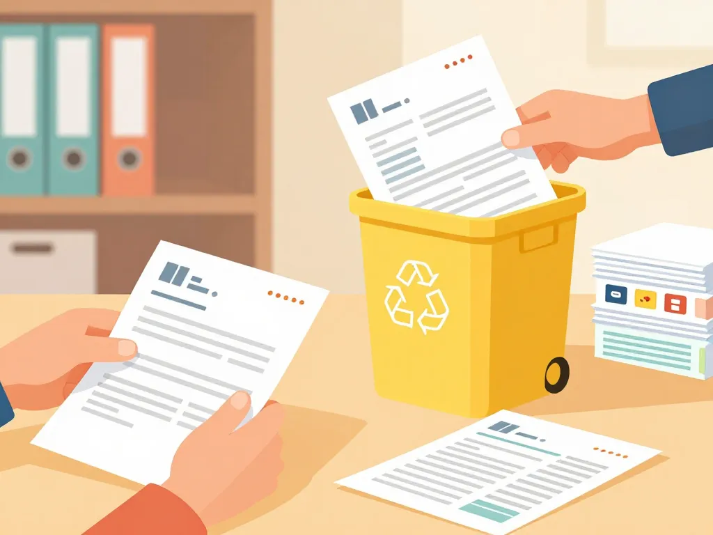 trier correctement dans quelle poubelle jeter les papiers administratifs