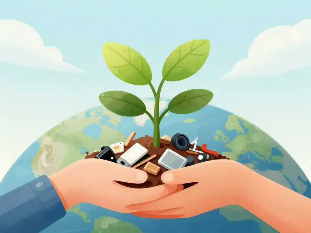 Illustration recyclage et bonnes pratiques environnementales à déchetterie Morhange