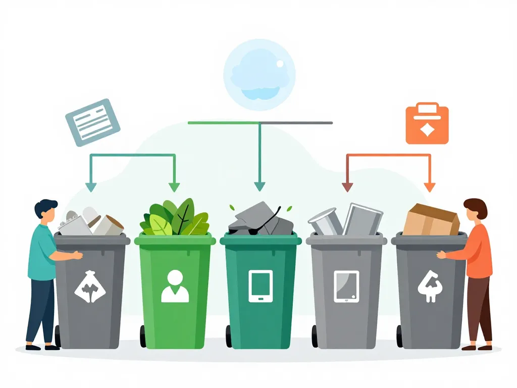 Diagramme du tri des déchets à la déchetterie Morhange avec conteneurs