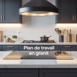 Entretien plan de travail granit cuisine moderne illustration