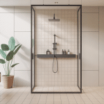 Etagere douche italienne contemporaine vue globale