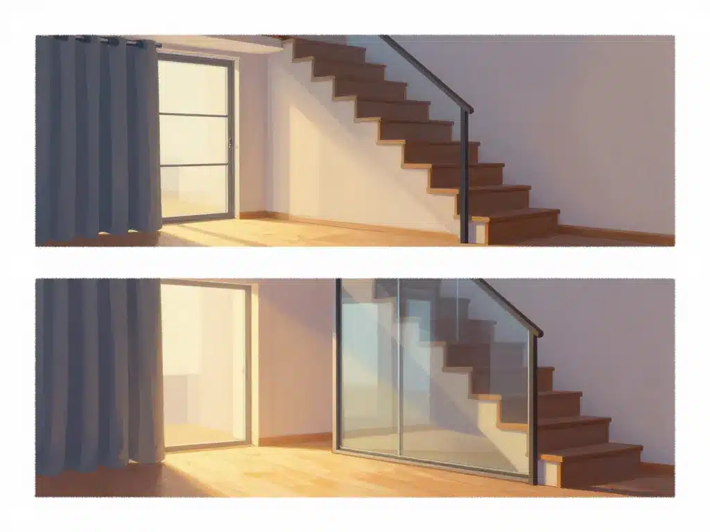 Rideau, porte et cloison pour fermer escalier et garder la chaleur