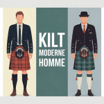 Illustration kilt moderne homme entre tradition et modernité urbaine
