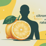 illustration moderne le citron et la rate sur fond jaune et vert