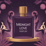 Illustration élégante midnight love parfum ambiance mystérieuse et sensuelle