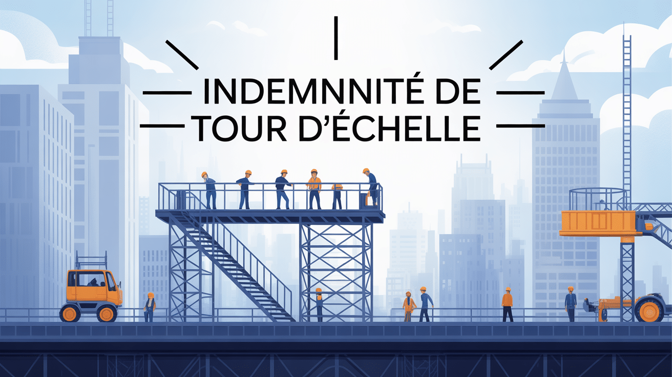 montant indemnité tour d'échelle visuel travailleurs chantier hauteur