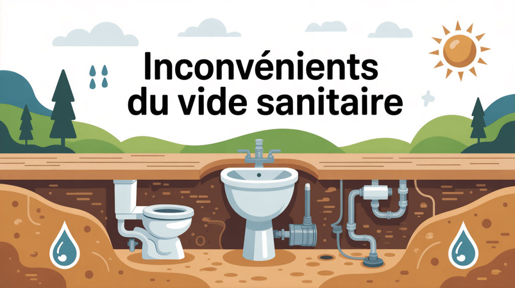 Illustration épurée vide sanitaire inconvénients humidité moisissure accès