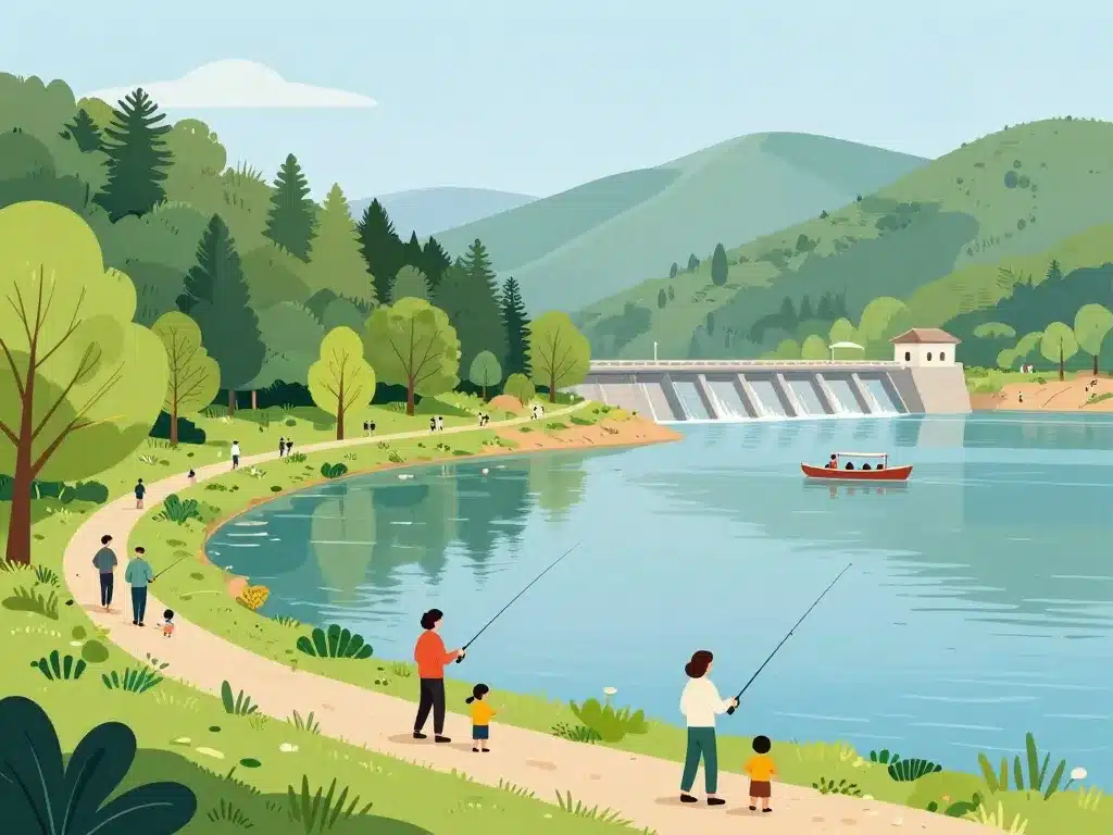 barrage de la palisse peche randonnees lac