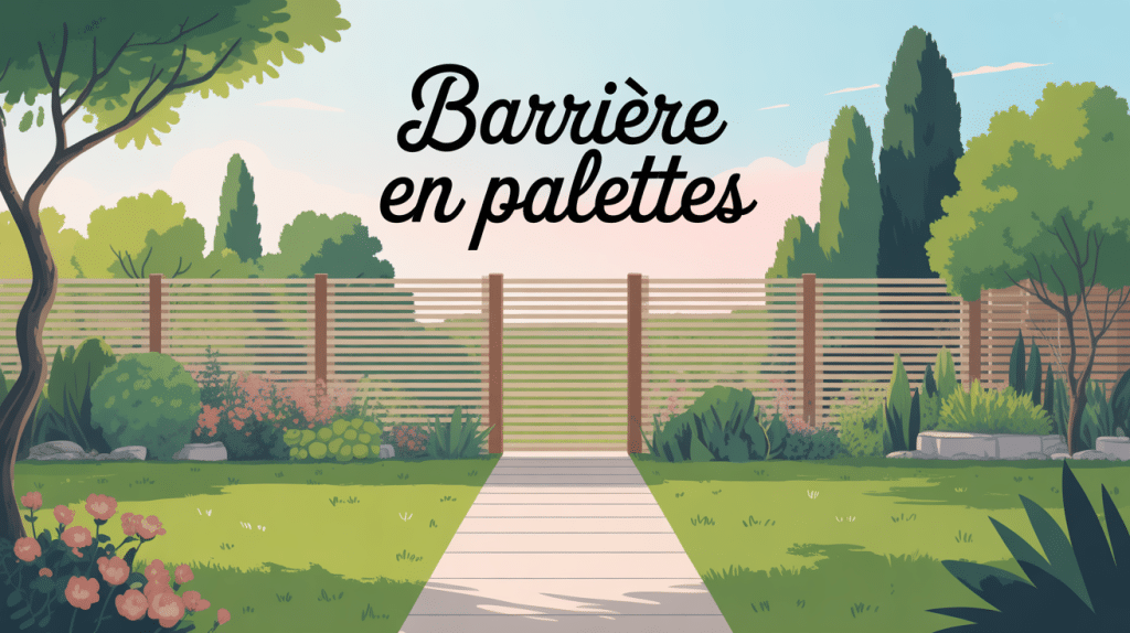 barriere en palettes illustration jardin moderne
