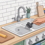 Illustration coller chant plan de travail cuisine salle de bain