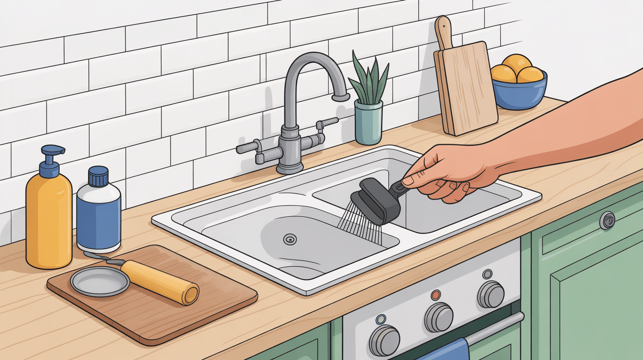 Illustration coller chant plan de travail cuisine salle de bain