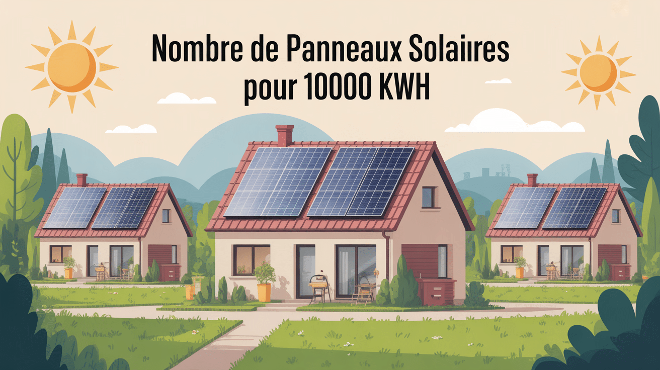 Illustration nombre de panneaux photovoltaïques pour 10000 kW sur maison