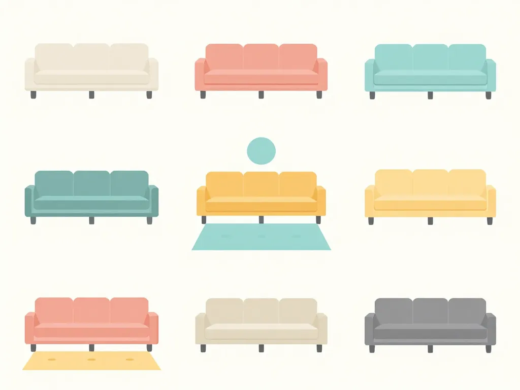 Schéma de configurations pour canapé palette intérieur selon l'espace