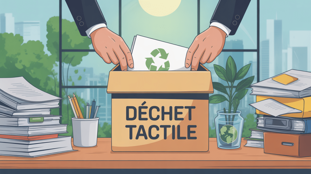 illustration dechet tactile papier et numérique