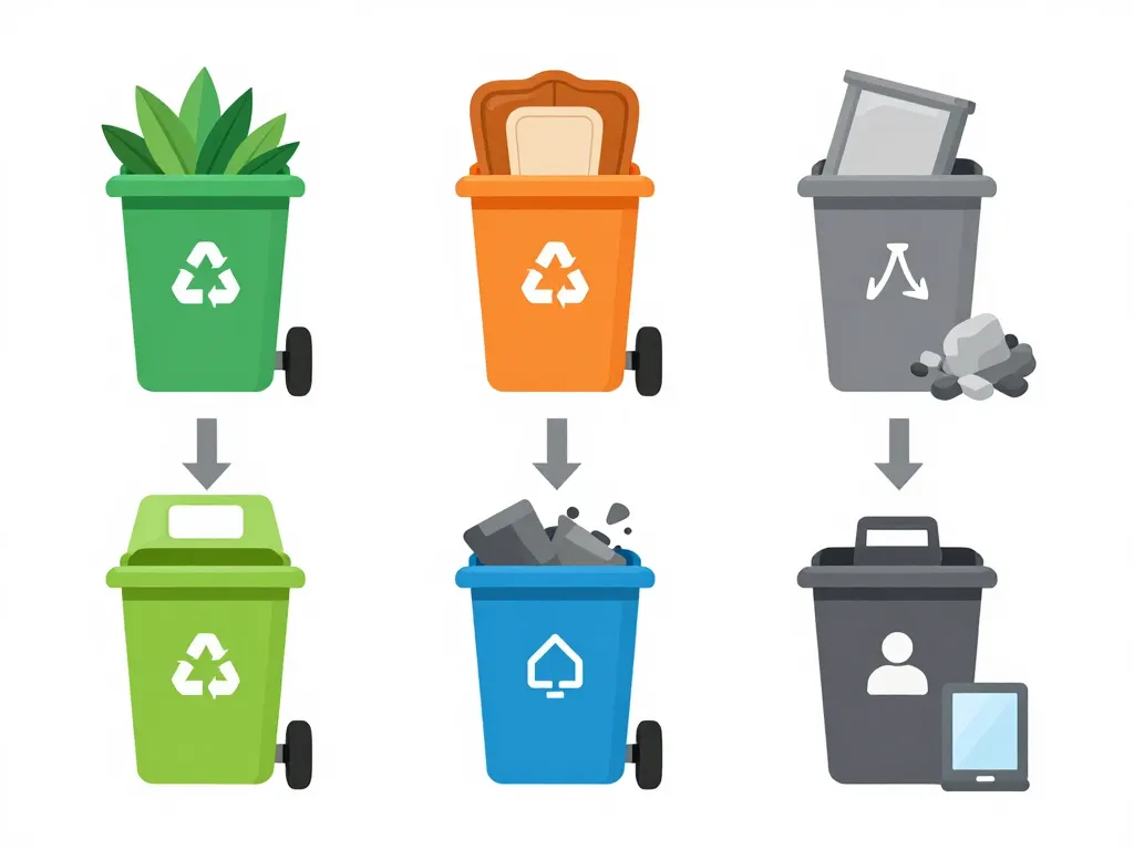 tri déchets déchetterie villechien illustration