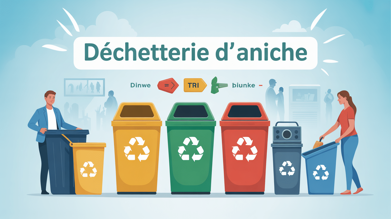 Scène de tri à la déchetterie Aniche