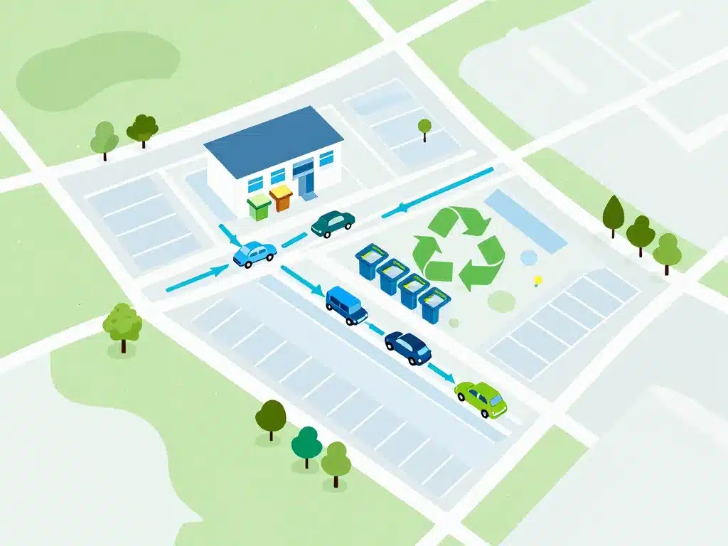 Plan accès déchetterie La Roche sur Foron composteurs bennes