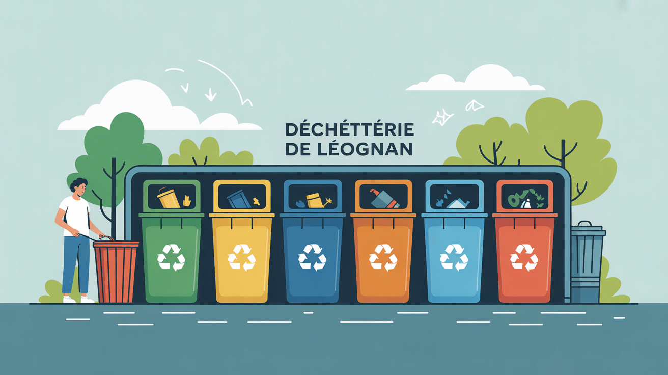 illustration tri des déchets déchetterie leognan