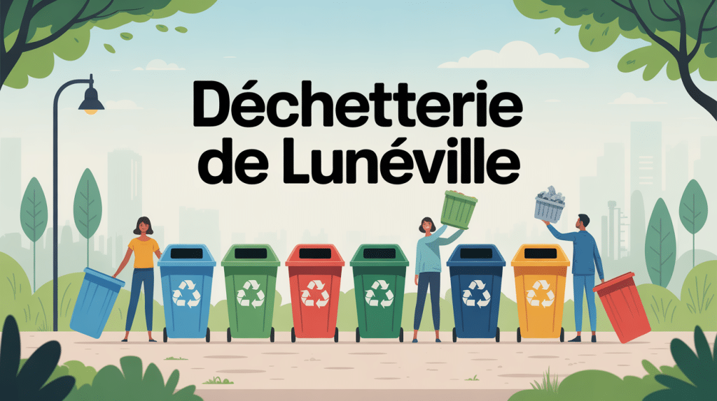 Vue centrale déchetterie Lunéville, style moderne vectoriel