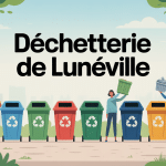 Vue centrale déchetterie Lunéville, style moderne vectoriel