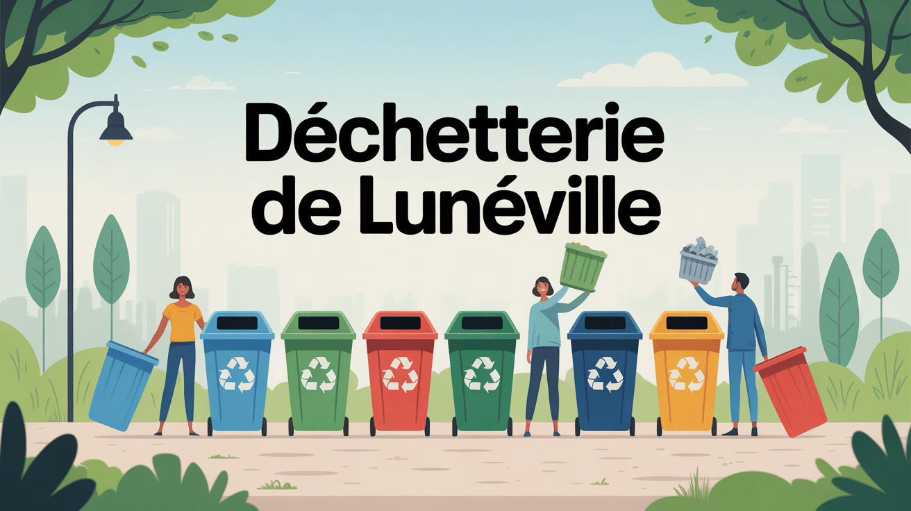 Vue centrale déchetterie Lunéville, style moderne vectoriel