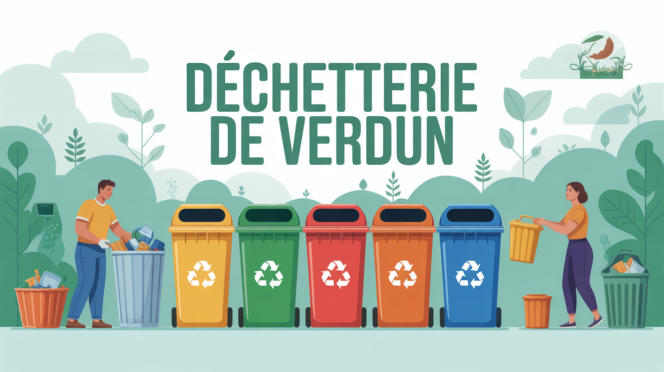 Illustration stylisée déchetterie Verdun tri déchets