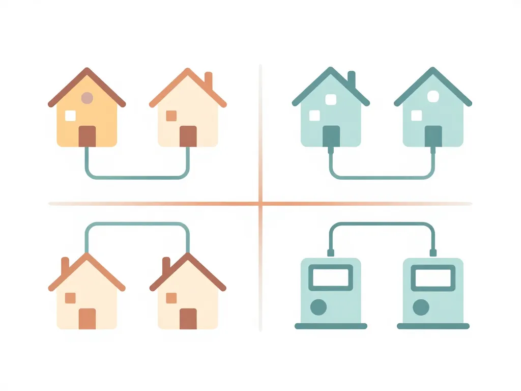 Schéma de la différence entre monophasé et triphasé usage domestique