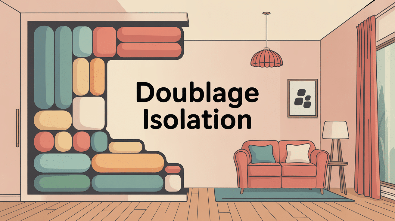 illustration coupe mur doublage isolation maison