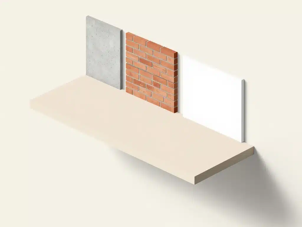 Schéma fixation plan de travail suspendu supports muraux