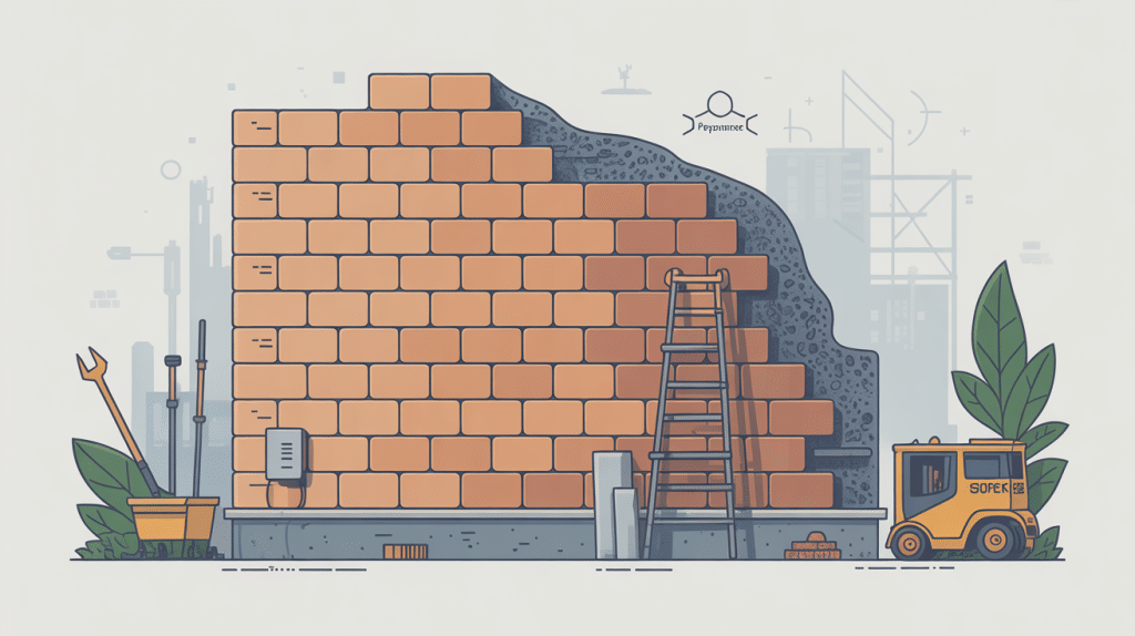 Illustration parpaing en siporex pour construction mur maison