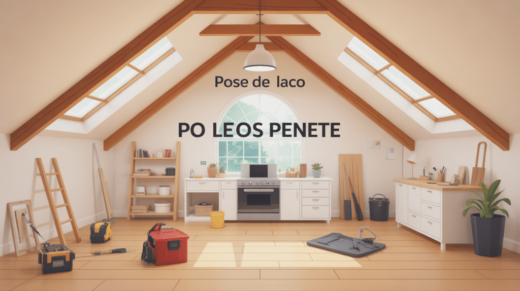 Pose placo sous pente vue globale combles