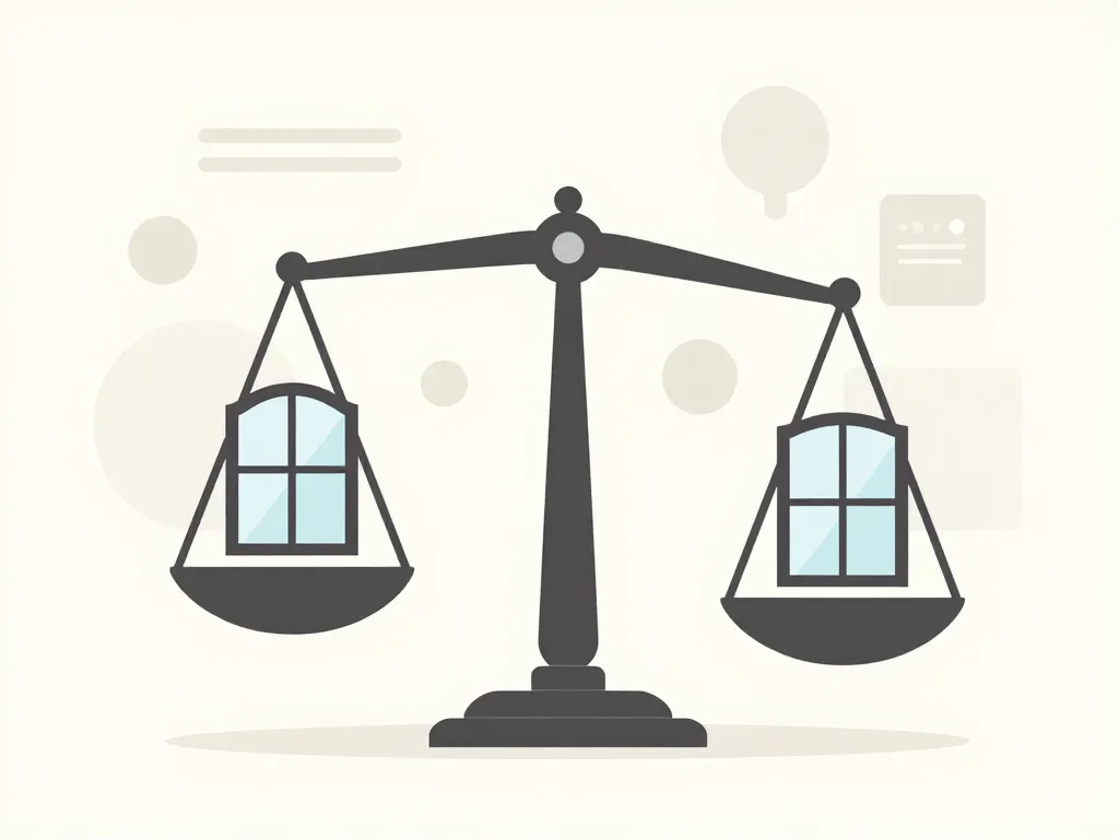 Balance illustrant la comparaison prix et avis fenêtres Kömmerling