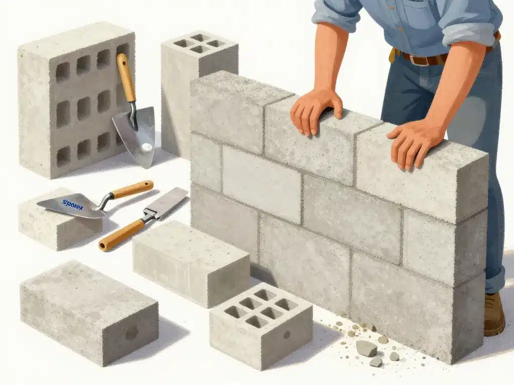 Différents formats parpaing en siporex et mise en œuvre