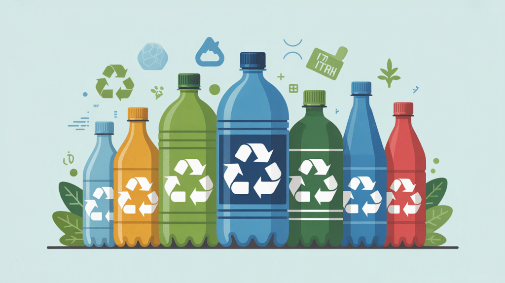 Illustration recyclage bouteille plastique tarif concept