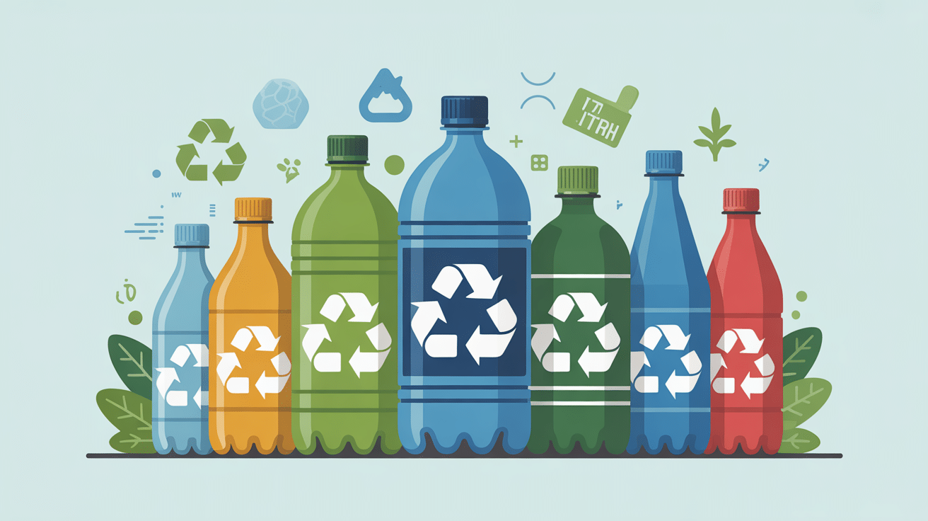 Illustration recyclage bouteille plastique tarif concept