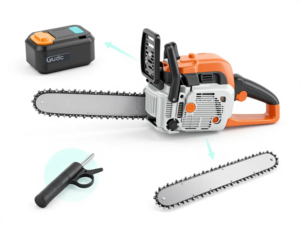 tronconneuse elagueuse batterie schema composants techniques