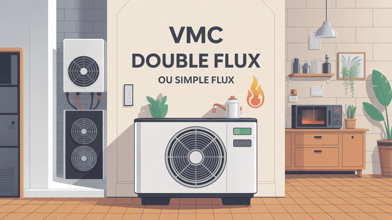 Schéma VMC double flux ou simple flux pour maison