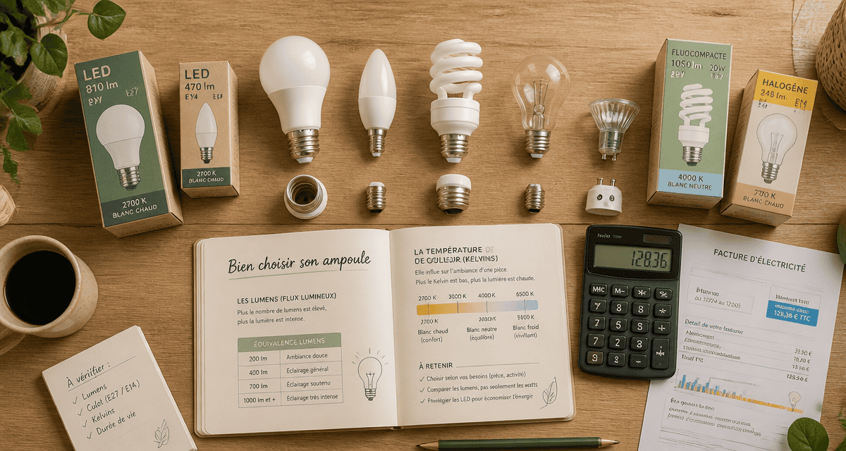 ampoule economique LED fluocompacte halogène