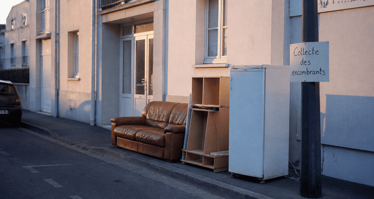 encombrants saint nazaire sur trottoir devant immeuble