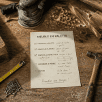 Fabriquer meuble palette outils sur table atelier