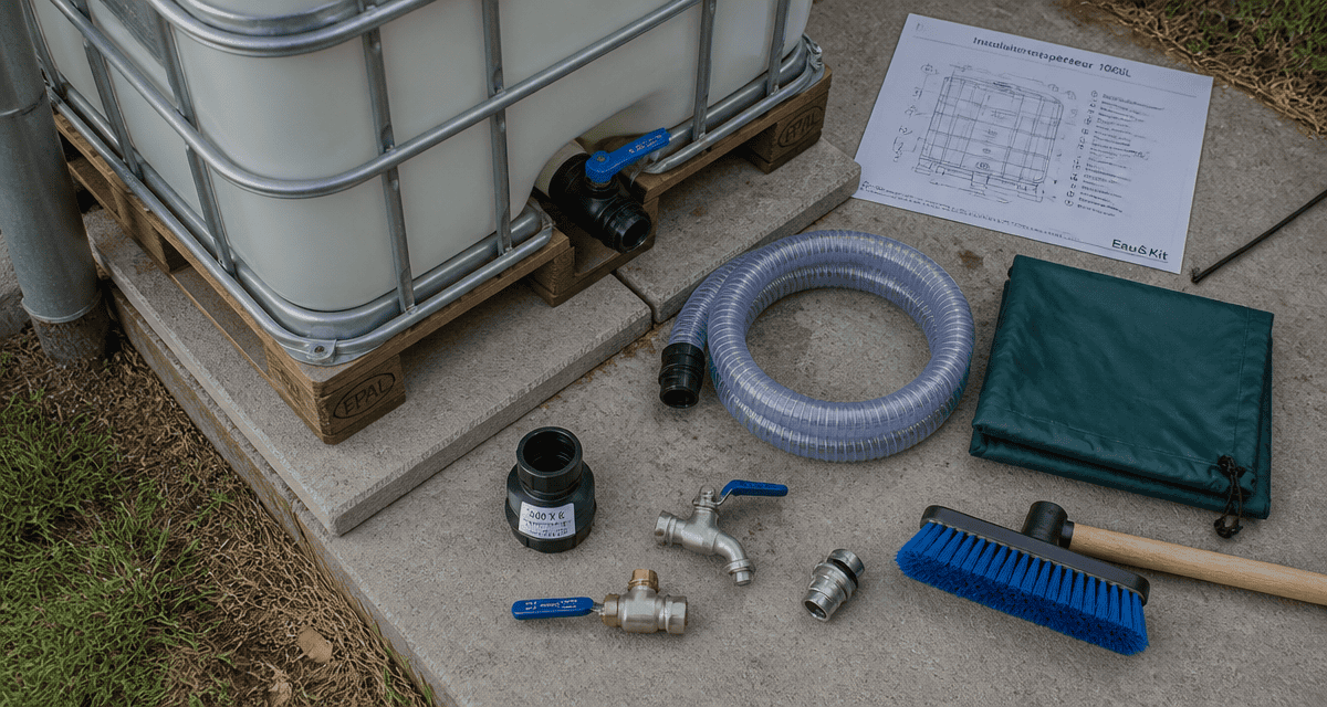 récupérateur d'eau 1000l cuve IBC vue dessus
