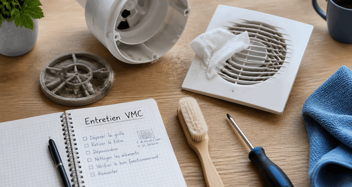 Maintenance VMC outils entretien sur plan de travail