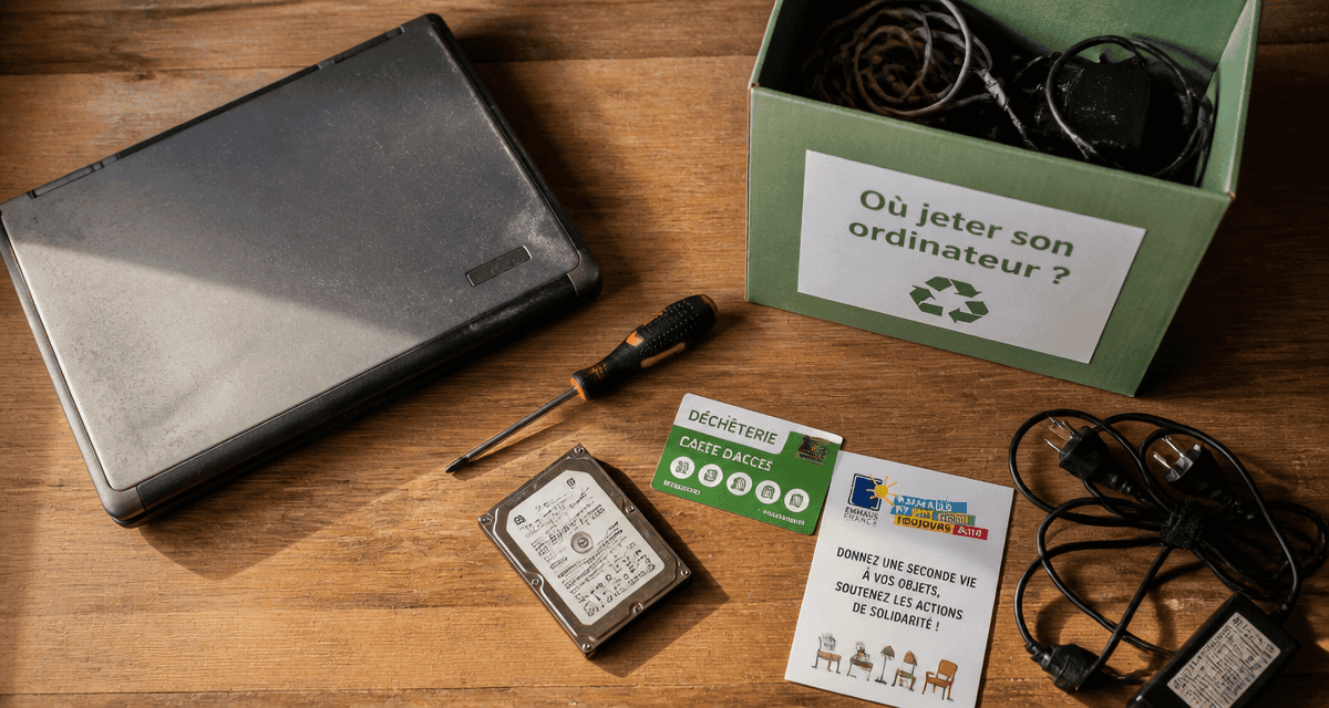 ou jeter ordinateur image recyclage