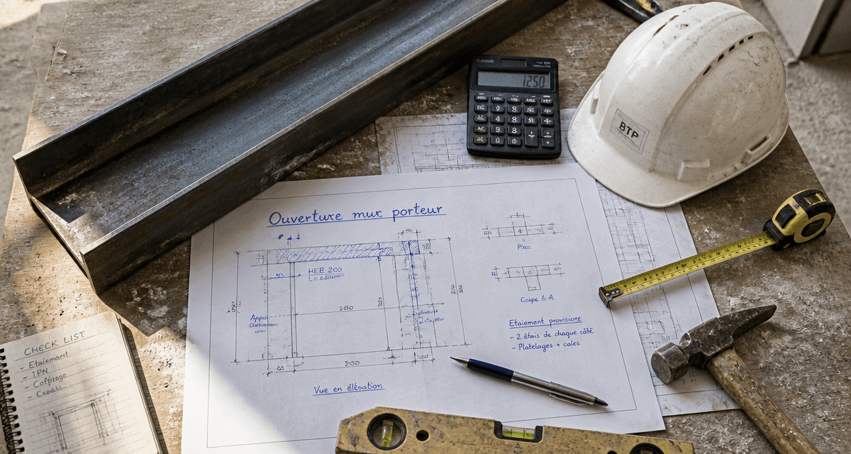 mur porteur IPN prix chantier rénovation plan outils