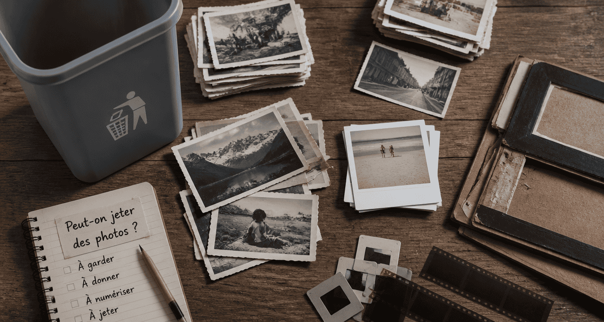 peut on jeter des photos à la poubelle sur une table