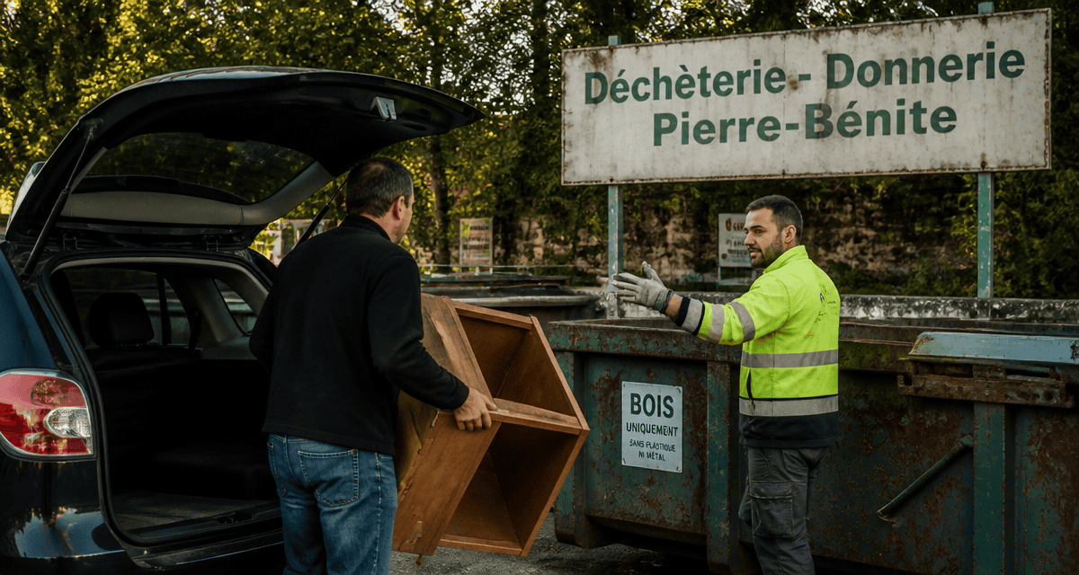 dépôt meuble à la déchèterie-donnerie de pierre-bénite