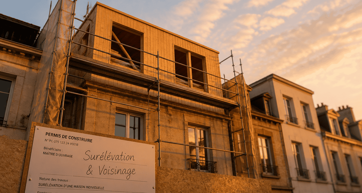 Surélévation maison et voisinage en travaux