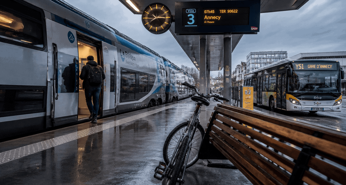 Transport et environnement vélo train bus gare française